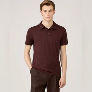 Sunspel Men's Classic Jersey Polo Shirt in Bakelite M